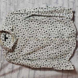 Banana Republic Sheer Blouse with Sea Shells XS